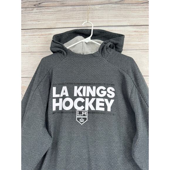 Adidas NHL LA Kings Hockey Hoodie Sweatshirt Mens XXL Gray White - Picture 3 of 12